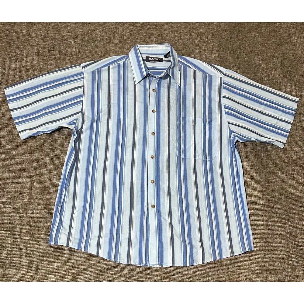 Puritan Men's L 42/44 Striped Short Sleeve Shirt